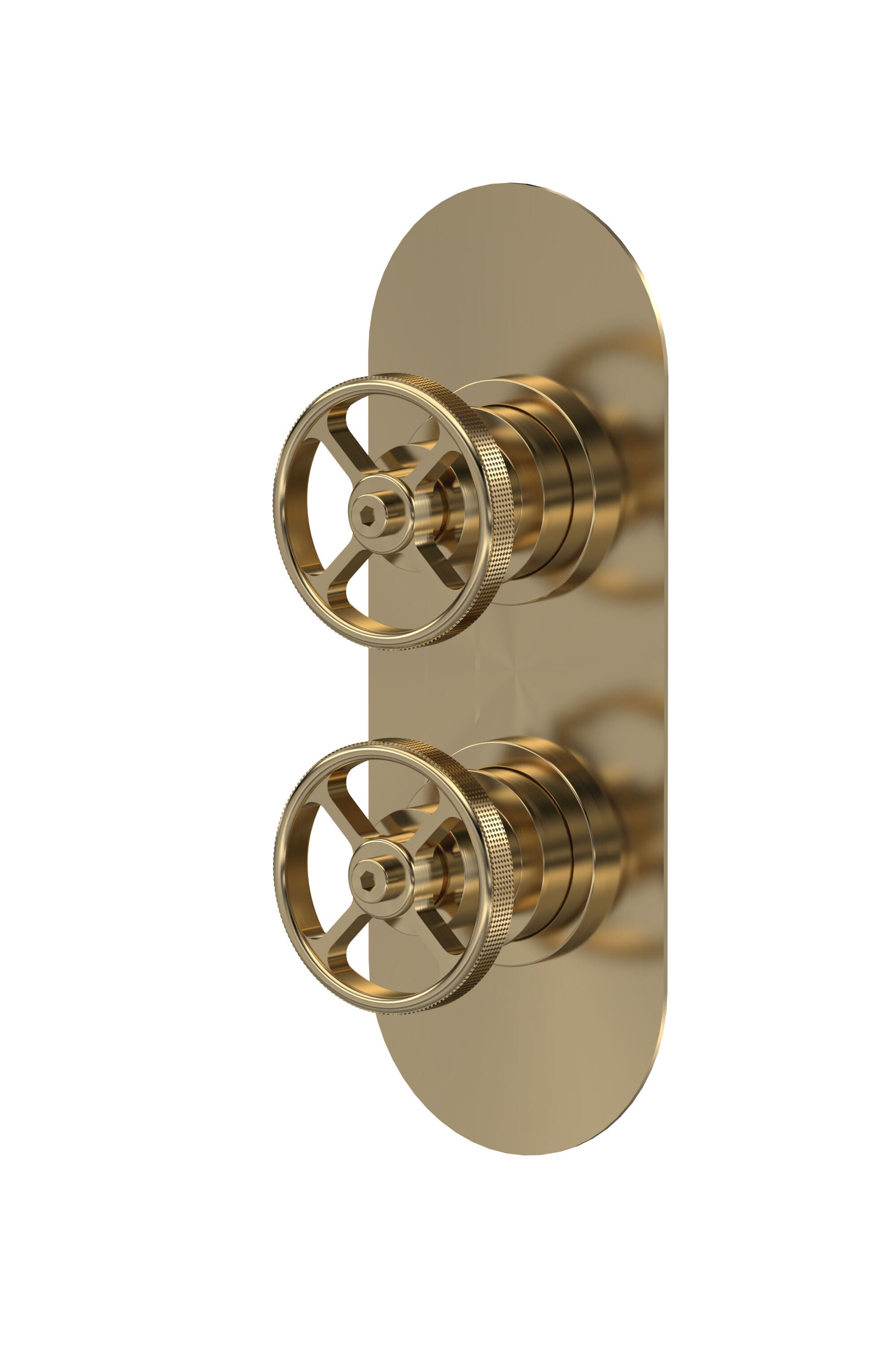 nuie Brushed Brass Dual Shower Valve With Diverter