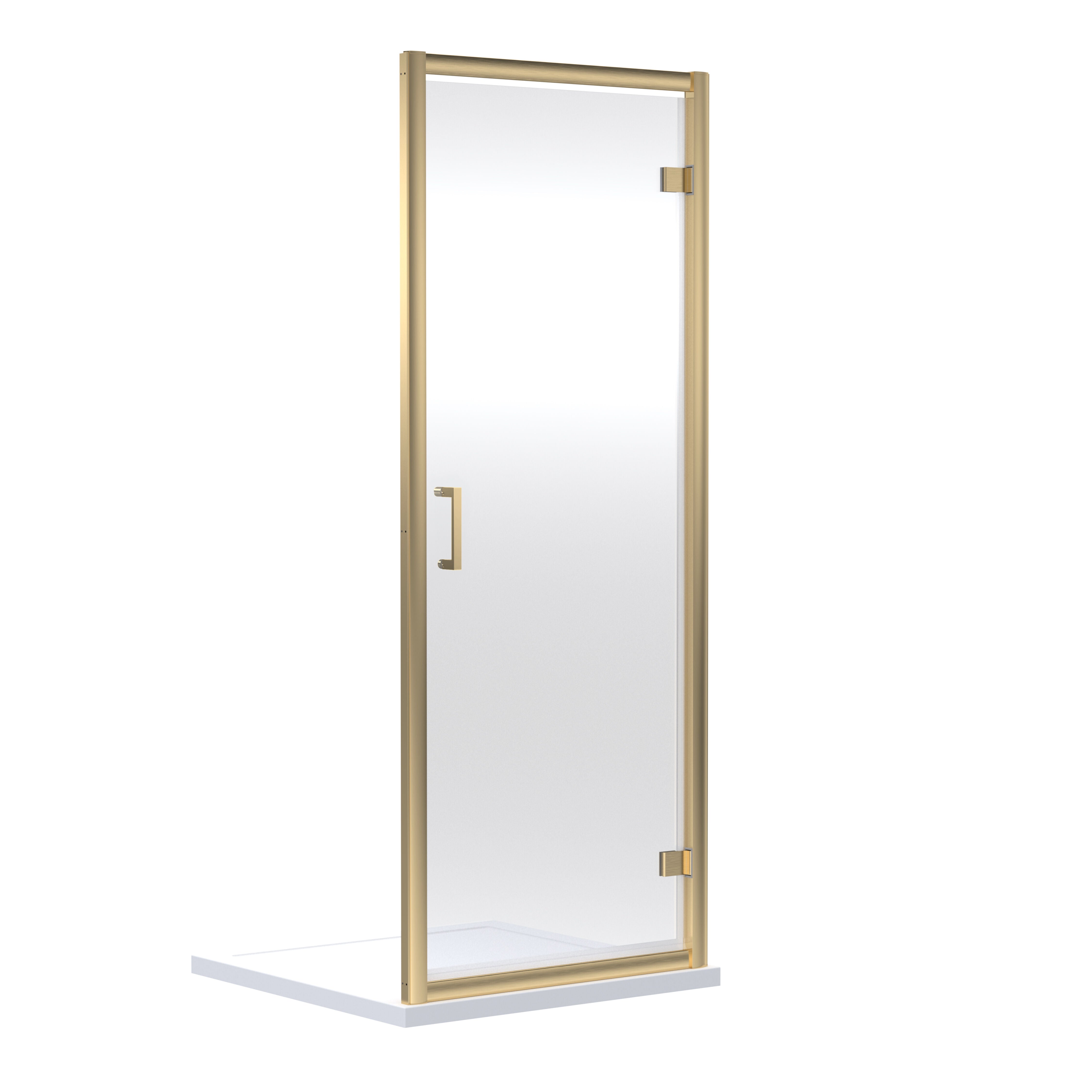 nuie Rene 900mm Brushed Brass Hinged Shower Door