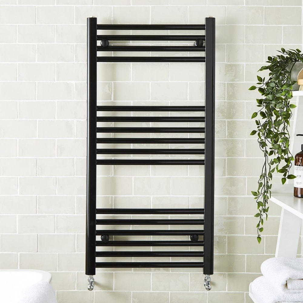 22mm Straight Towel Rail 600mm x 1600mm - Black - STR616B - STR616B 1
