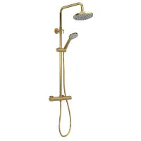 Round Thermostatic Bar Shower Kit - Brushed Bronze