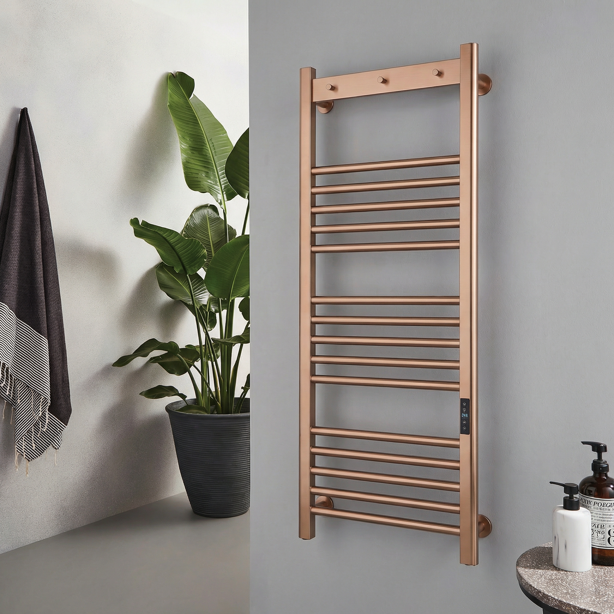 Toro Smart Dry Electric Towel Rail 800 x 500mm - Brushed Bronze - TOR800500BZ - TOR800500BZ 3