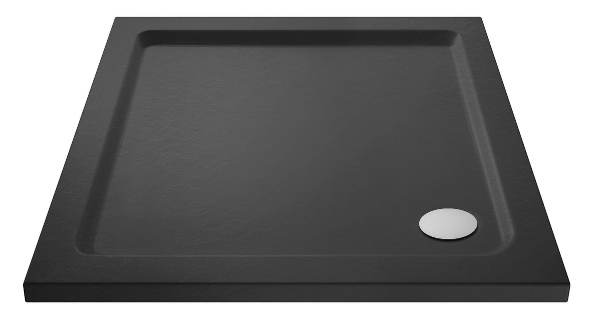 Hudson Reed 800 x 800mm Slate Grey Slimline Square Shower Tray