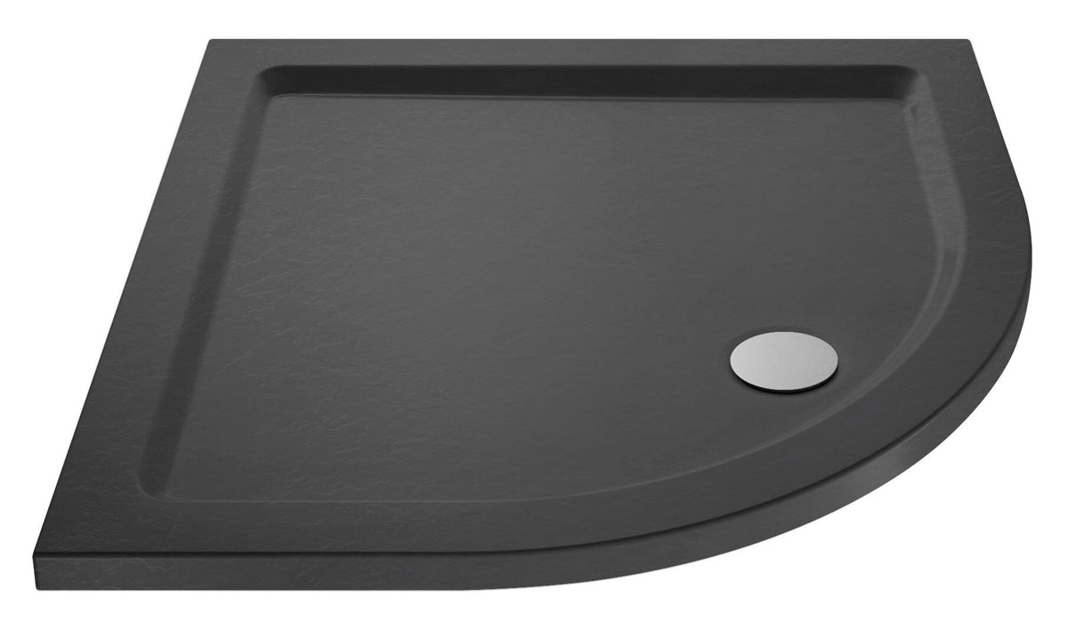 Hudson Reed 760mm Slate Grey Slimline Quadrant Shower Tray