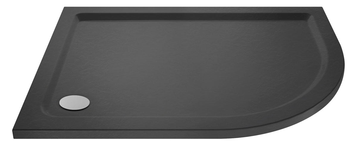 Hudson Reed 1200 x 900mm Slate Grey Slimline Right Hand Offset Quadrant Shower Tray