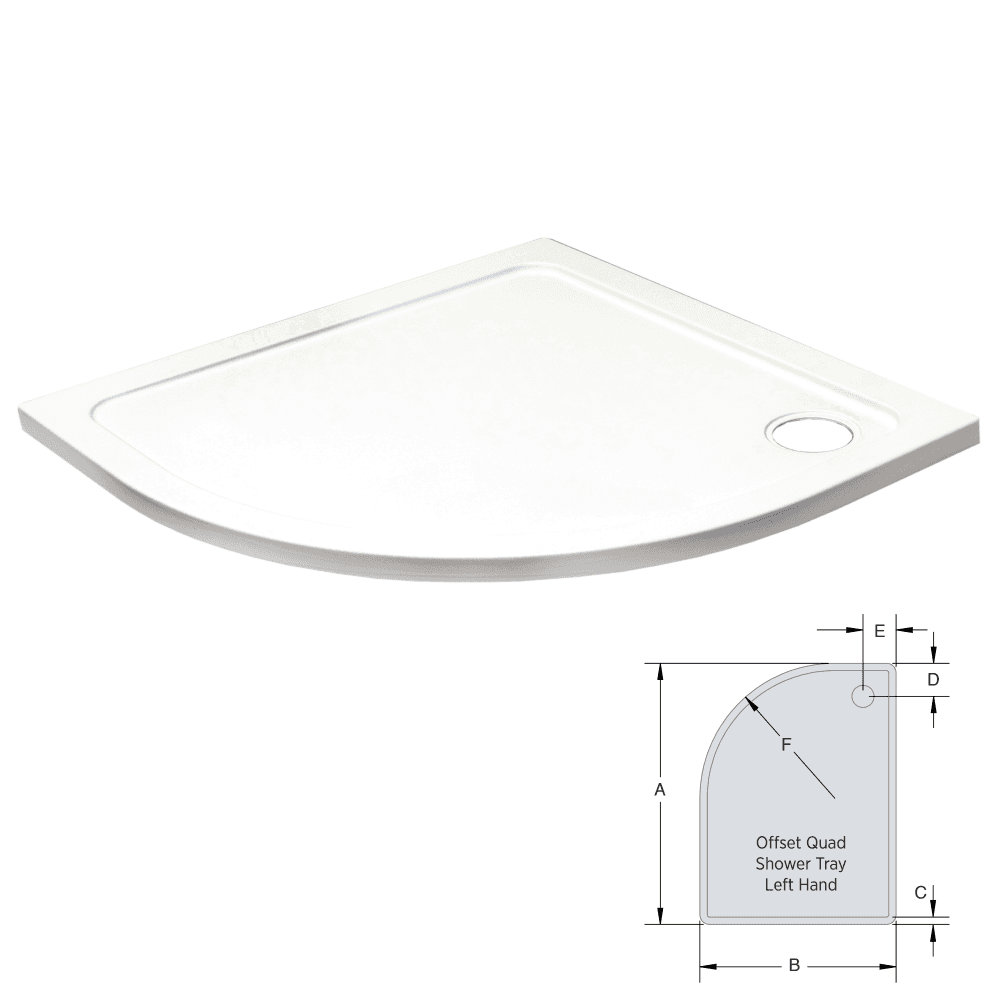 K-Vit 1200 x 800mm LH Offset Quad Low Profile Tray - UNQL1208 - UNQL1208 2