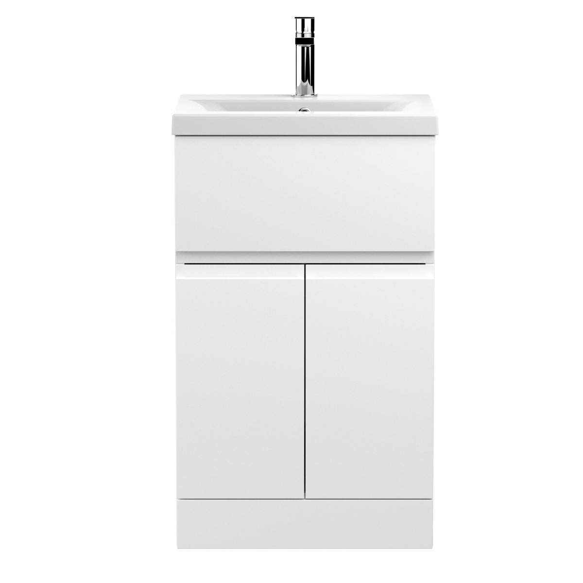 Hudson Reed Urban 500mm 2 Door 1 Drawer Floor Standing Vanity Unit With Mid-Edge Basin