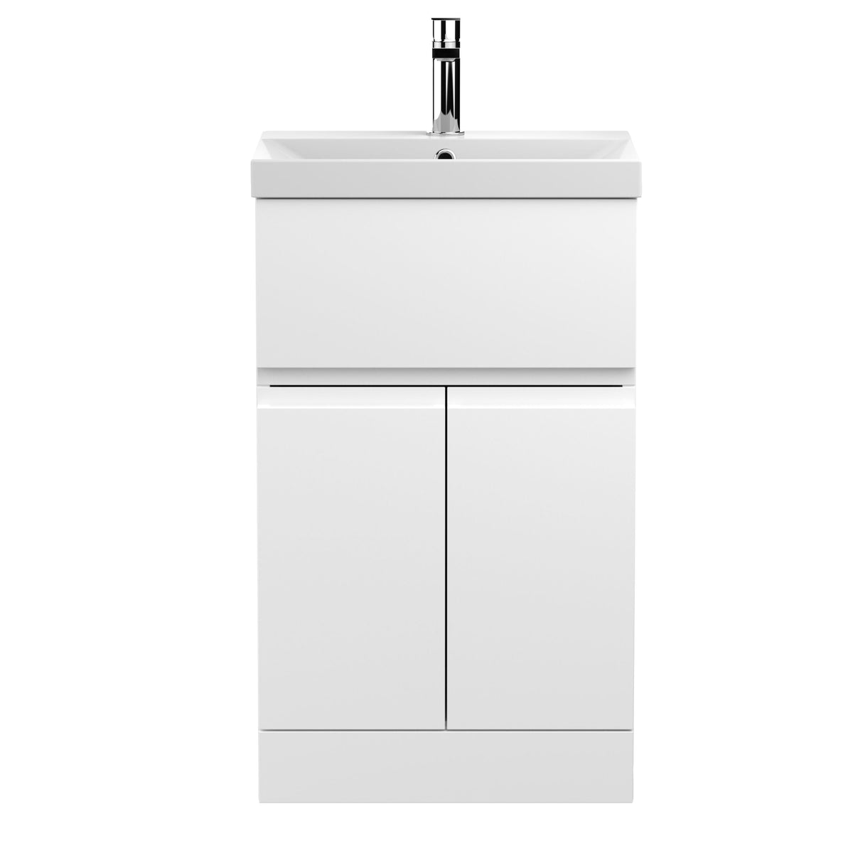 Hudson Reed Urban 500mm 2 Door 1 Drawer Floor Standing Vanity Unit With Thin Edge Basin