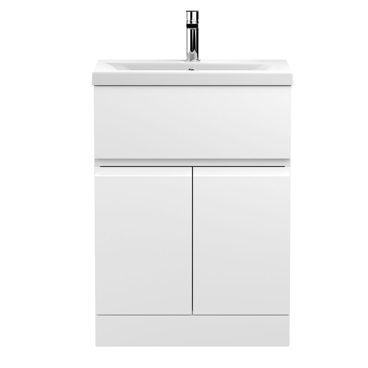Hudson Reed Urban 600mm 2 Door 1 Drawer Floor Standing Vanity Unit With Mid-Edge Basin