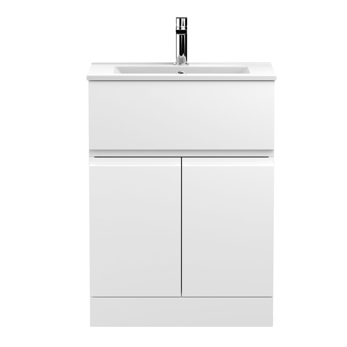 Hudson Reed Urban 600mm 2 Door 1 Drawer Floor Standing Vanity Unit With Minimalist Basin