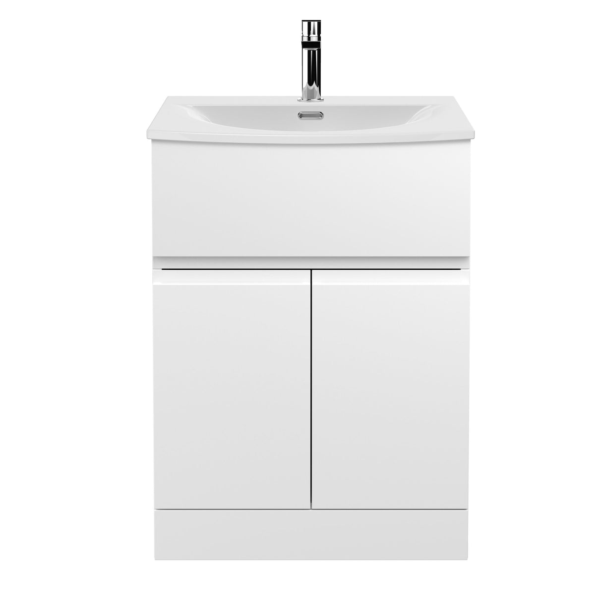 Hudson Reed Urban 600mm 2 Door 1 Drawer Floor Standing Vanity Unit With U-Shaped Curved Basin
