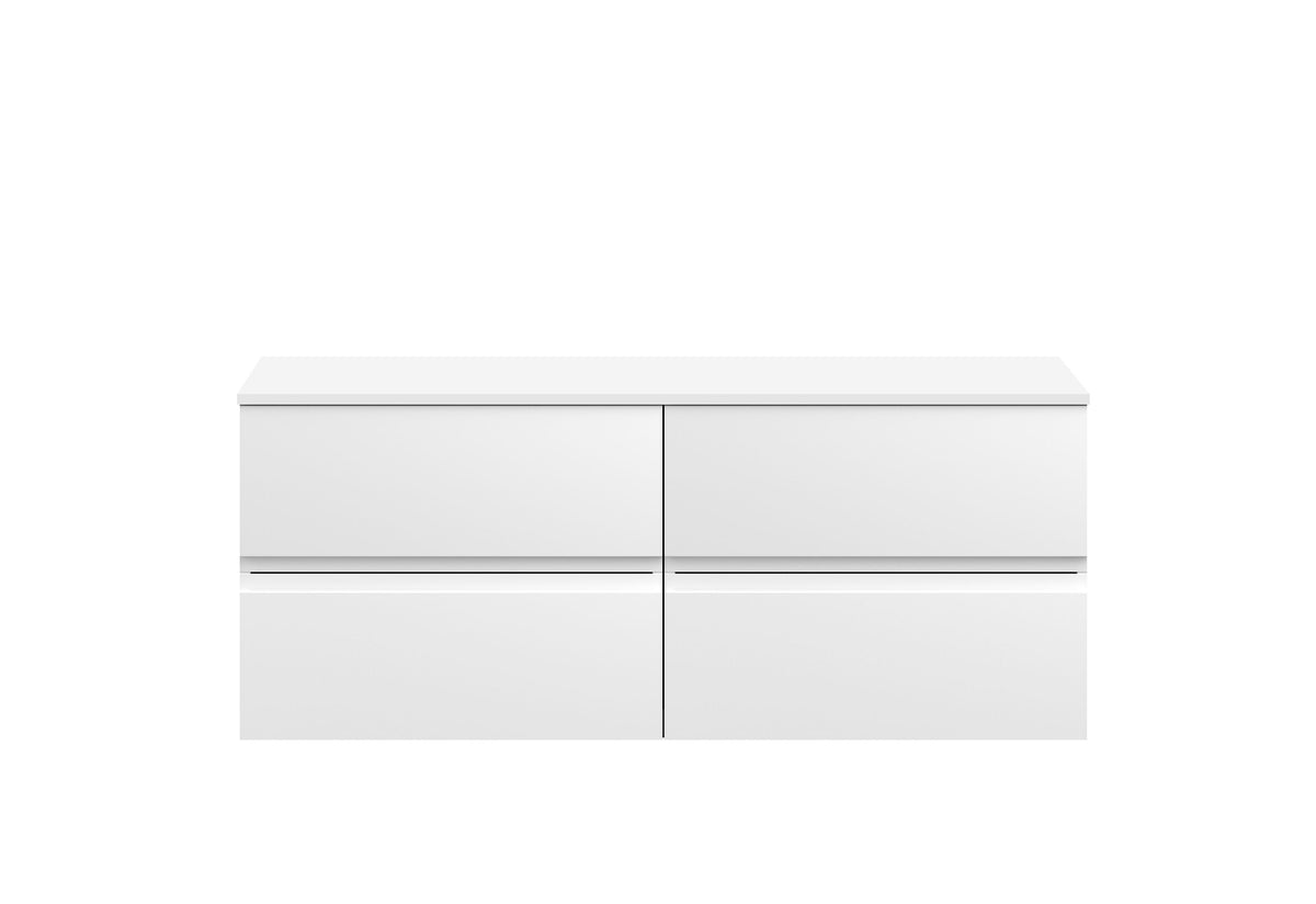 Hudson Reed Urban 1200mm 4 Drawer Wall Hung Vanity Unit With Co-ordinating Worktop