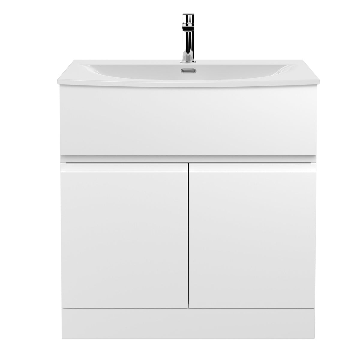 Hudson Reed Urban 800mm 2 Door 1 Drawer Floor Standing Vanity Unit With U-Shaped Curved Basin