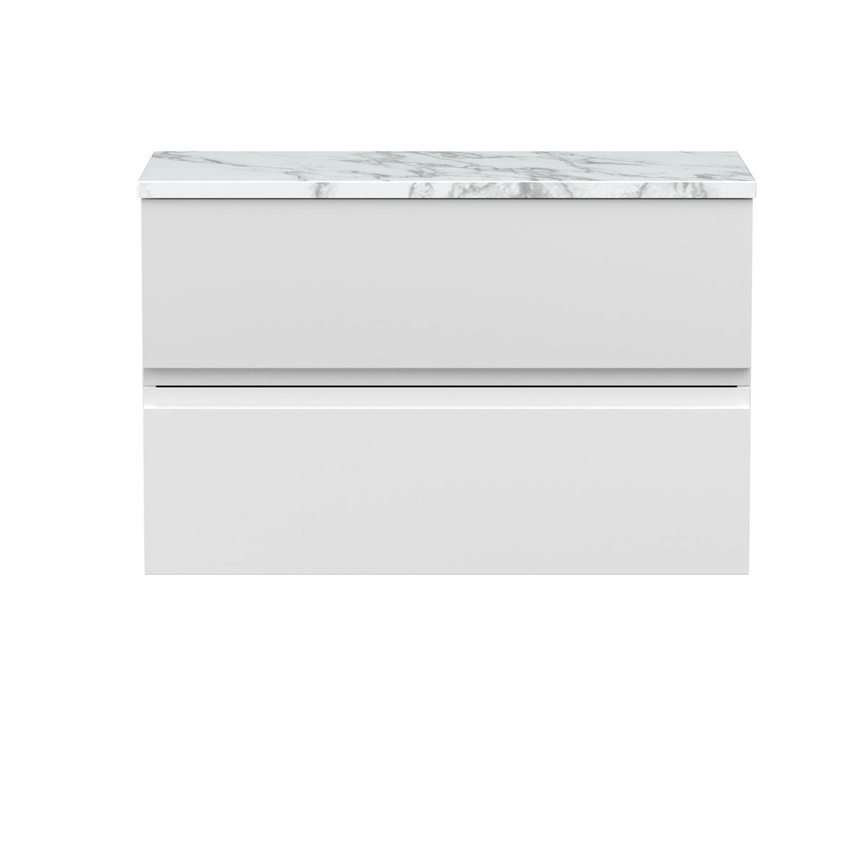 Hudson Reed Urban 800mm 2 Drawer Wall Hung Vanity Unit With Carrara Laminate Worktop