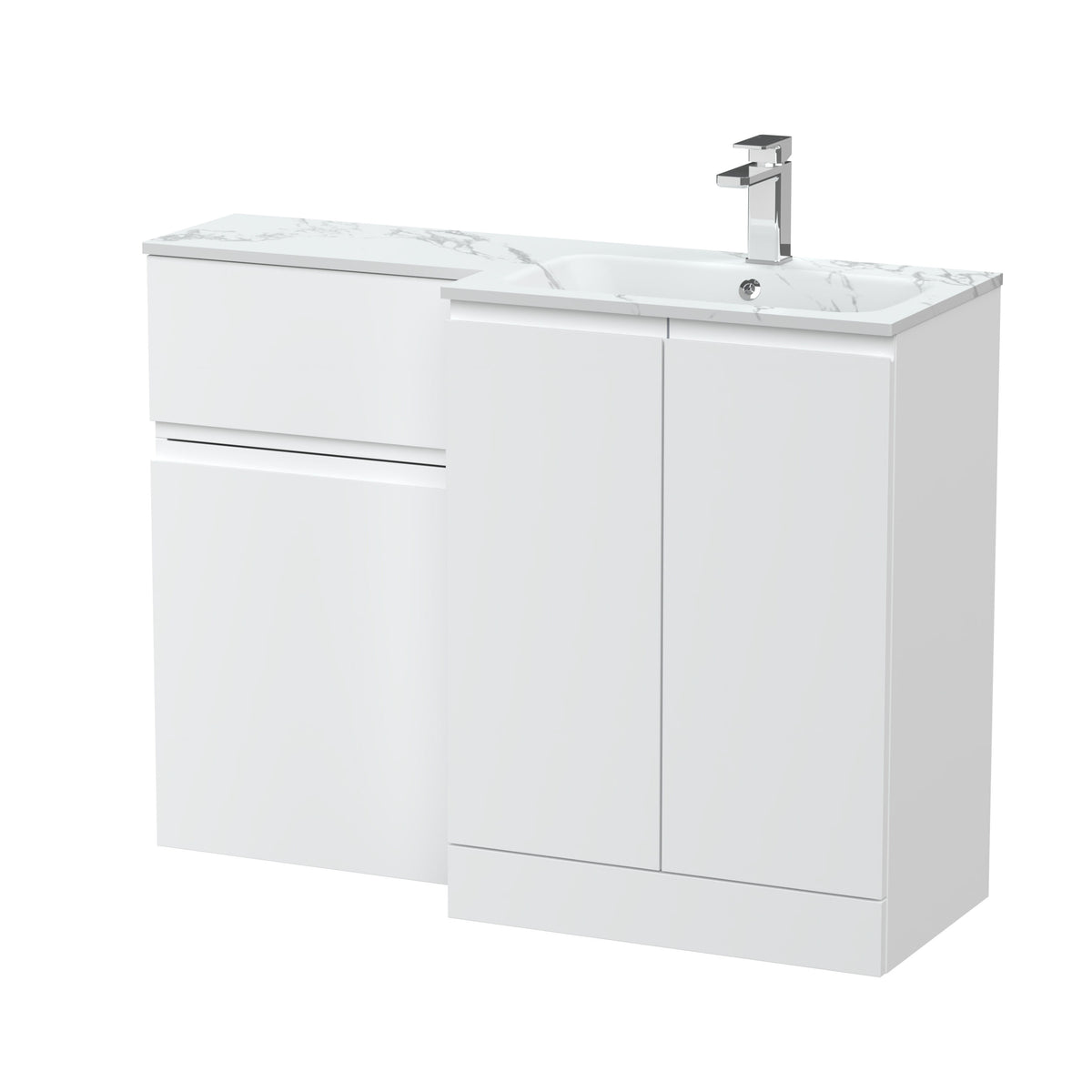 Hudson Reed Urban 1100mm Right-Hand 2 Door Floor Standing Combination Unit With Stone Basin