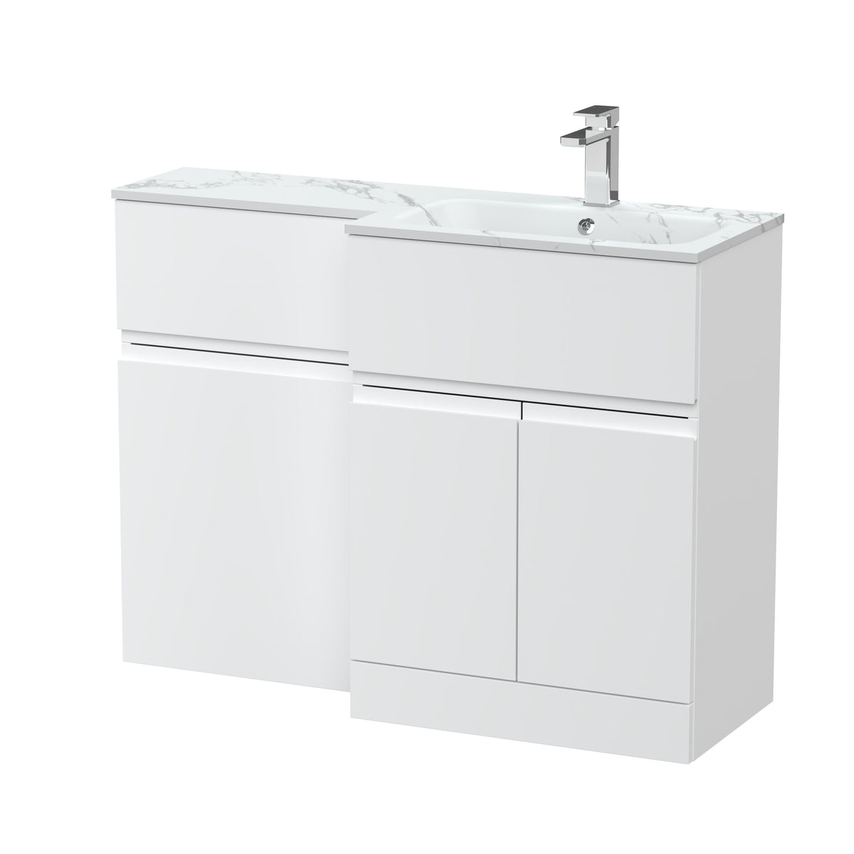Hudson Reed Urban 1100mm Right-Hand 2 Door Floor Standing Combination Unit With Stone Basin