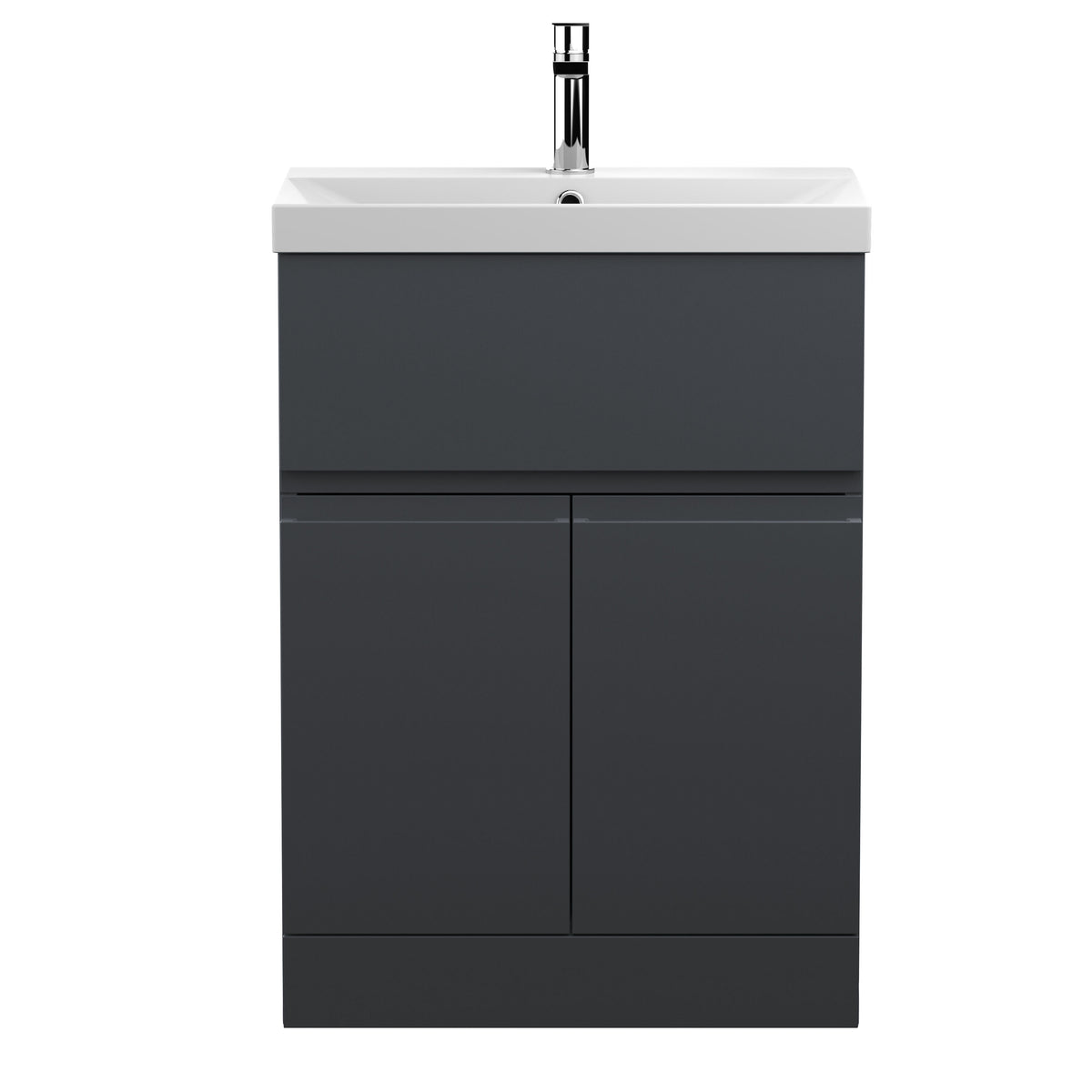 Hudson Reed Urban 600mm 2 Door 1 Drawer Floor Standing Vanity Unit With Thin Edge Basin