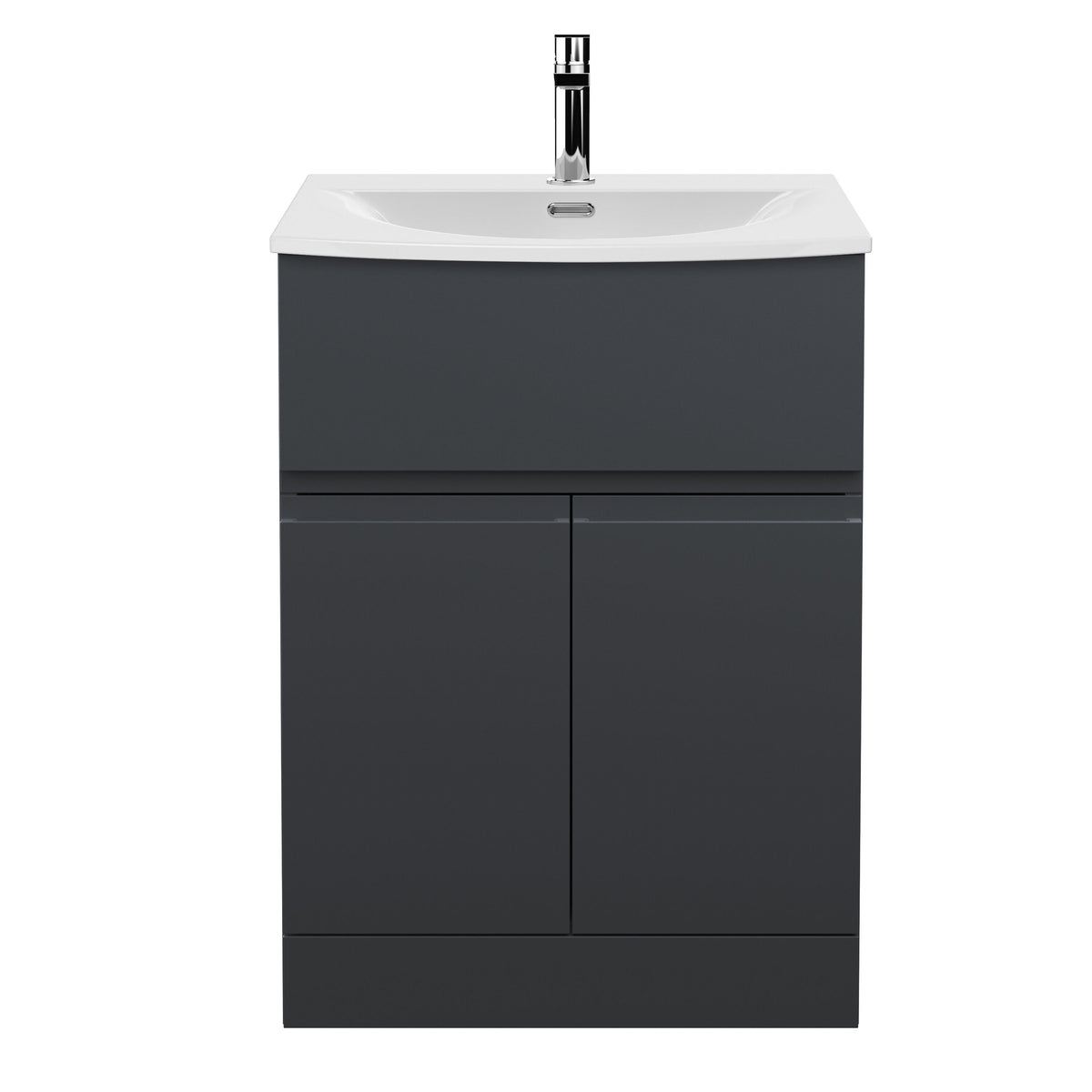 Hudson Reed Urban 600mm 2 Door 1 Drawer Floor Standing Vanity Unit With U-Shaped Curved Basin