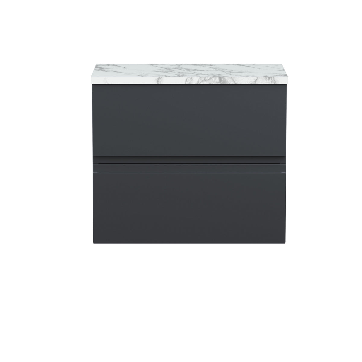 Hudson Reed Urban 600mm 2 Drawer Wall Hung Vanity Unit With Carrara Laminate Worktop
