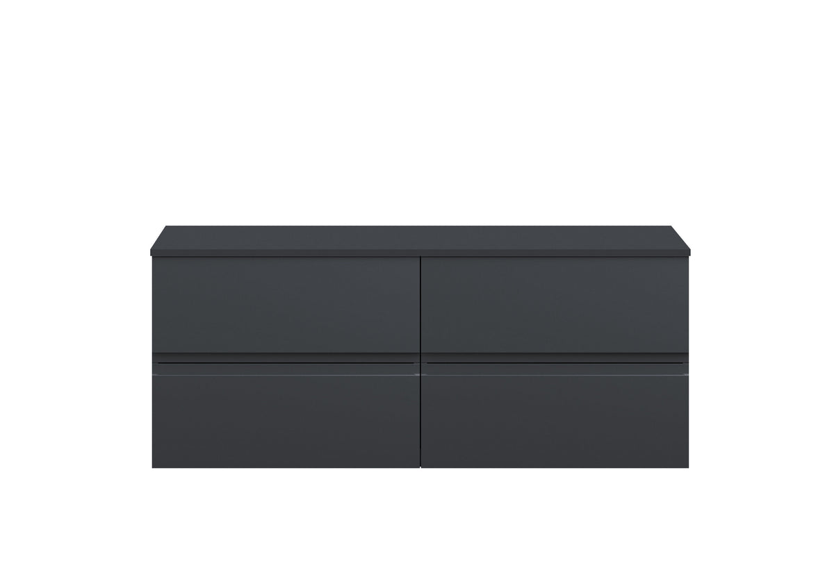 Hudson Reed Urban 1205mm 4 Drawer Wall Hung Vanity Unit With Co-ordinating Worktop
