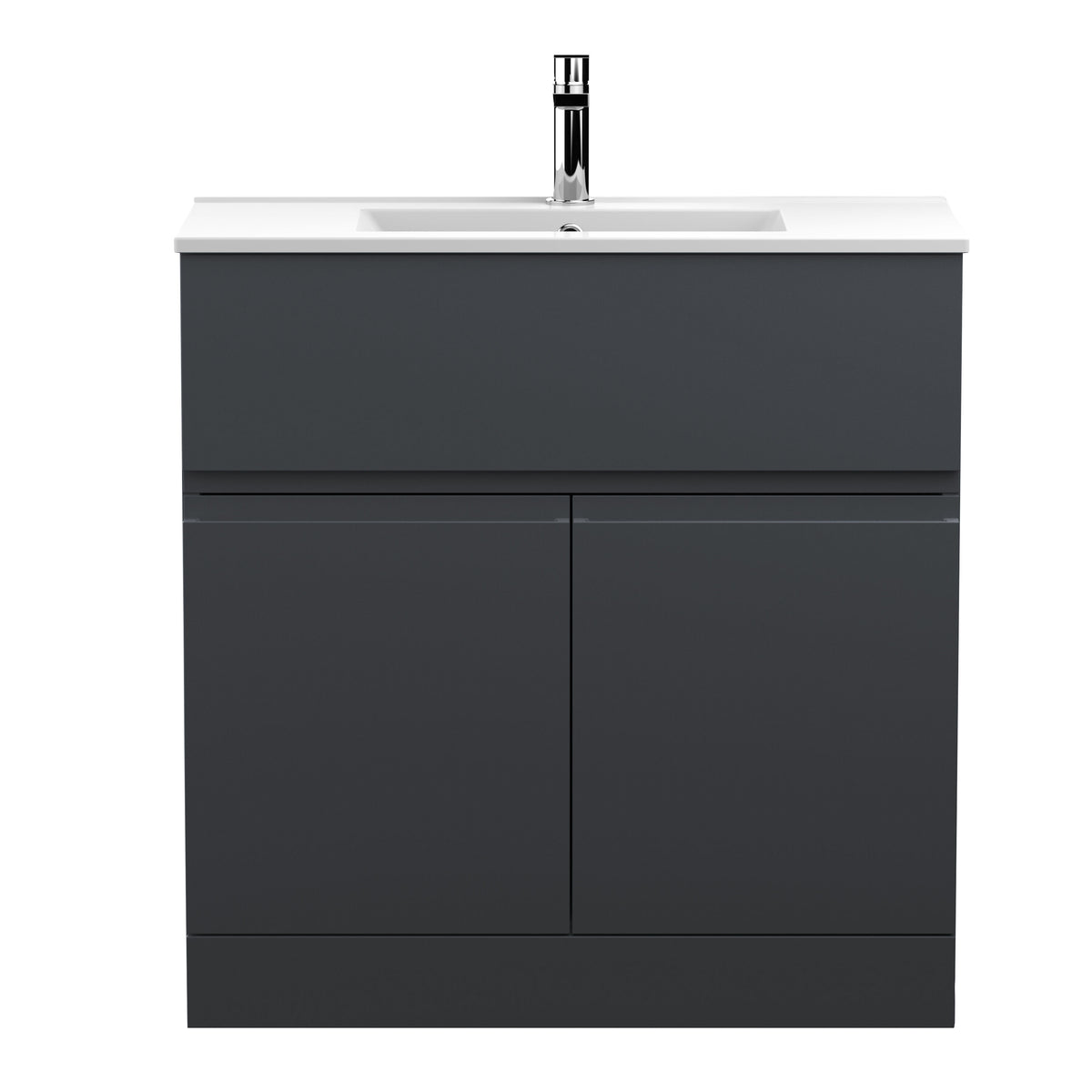 Hudson Reed Urban 800mm 2 Door 1 Drawer Floor Standing Vanity Unit With Minimalist Basin