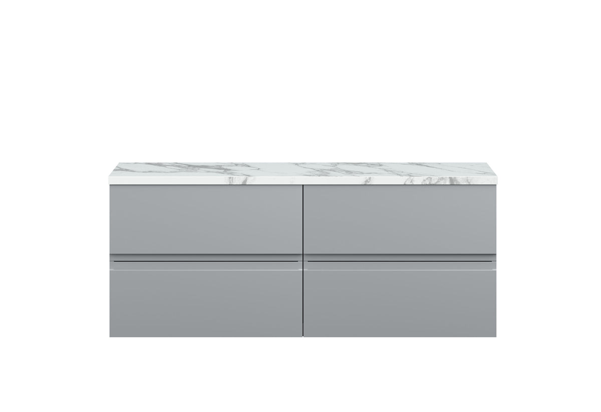 Hudson Reed Urban 1200mm 4 Drawer Wall Hung Vanity With Carrara Laminate Worktop
