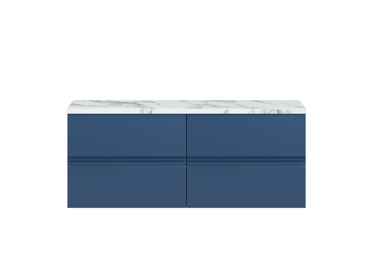 Hudson Reed Urban 1200mm 4 Drawer Wall Hung Vanity With Carrara Laminate Worktop