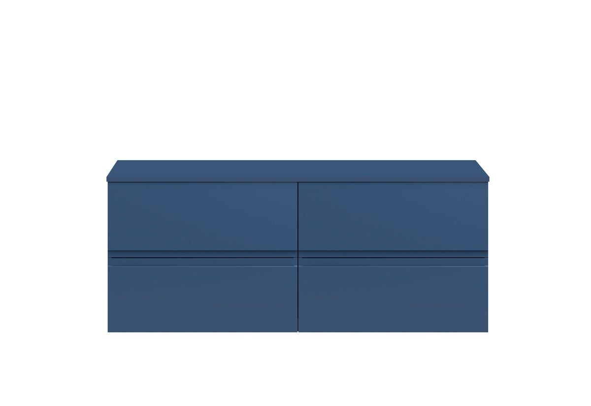 Hudson Reed Urban 1200mm 4 Drawer Wall Hung Vanity Unit With Co-ordinating Worktop