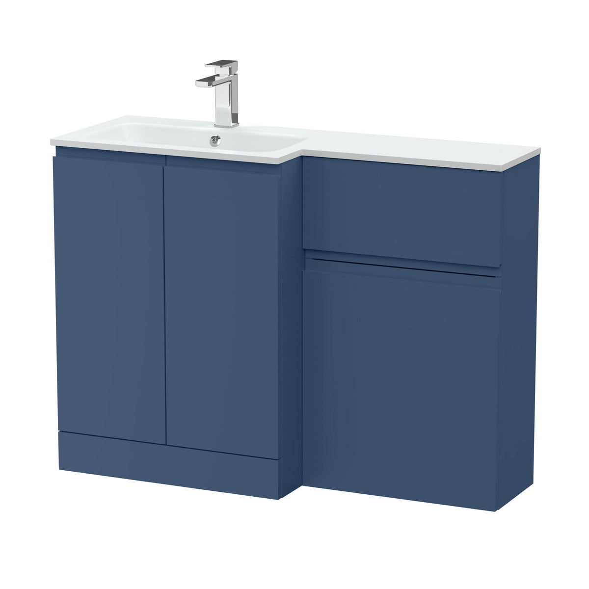 Hudson Reed Urban 1100mm Left-Hand 2 Door Floor Standing Combination Unit With Stone Basin