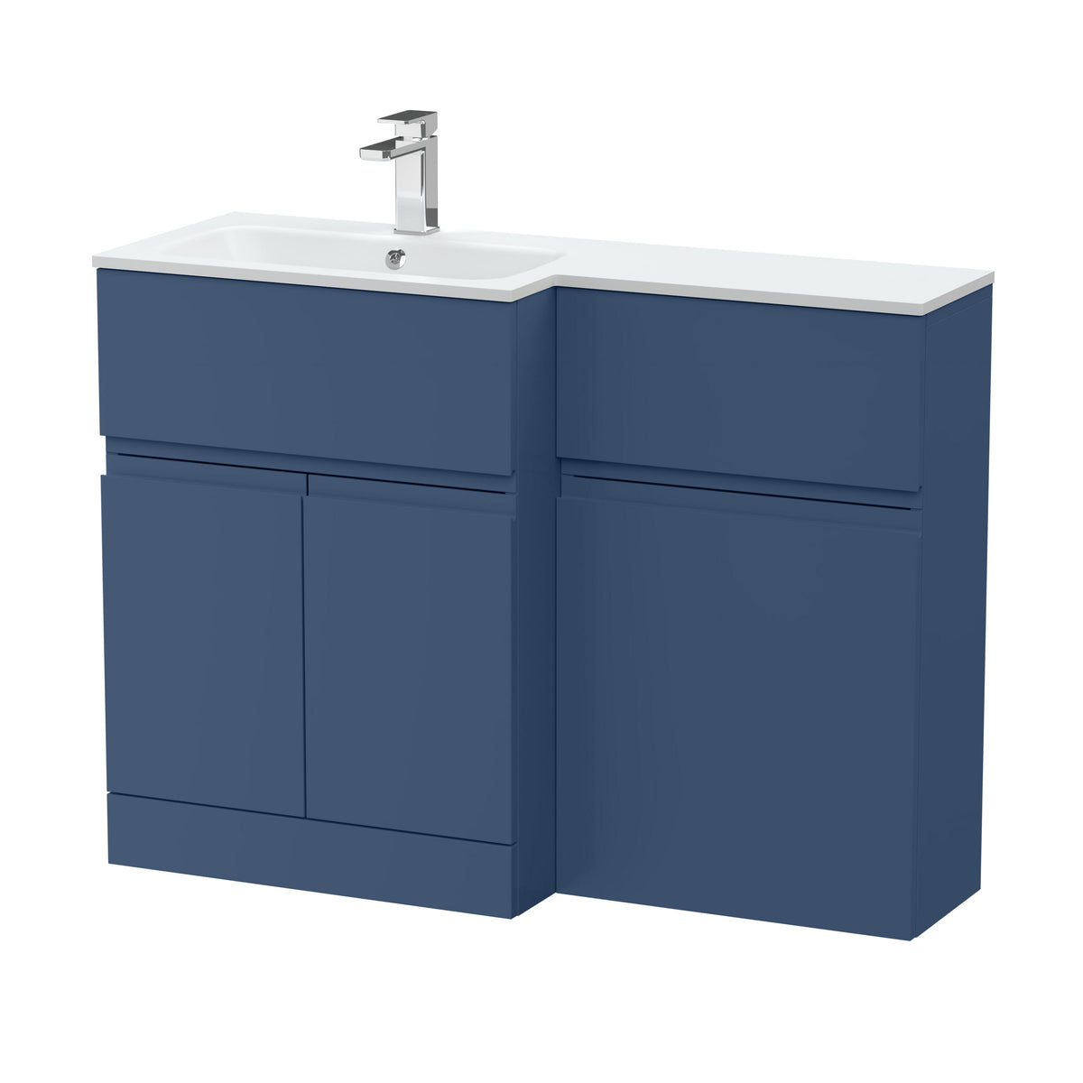 Hudson Reed Urban 1100mm Left-Hand 2 Door Floor Standing Combination Unit With Stone Basin