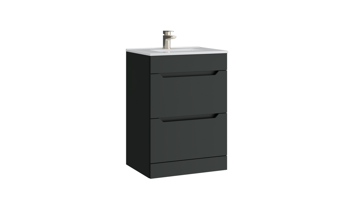 Urban 600mm 2 Drawer Floor Standing Unit Matt Anthracite - URB600FSDR-MA
