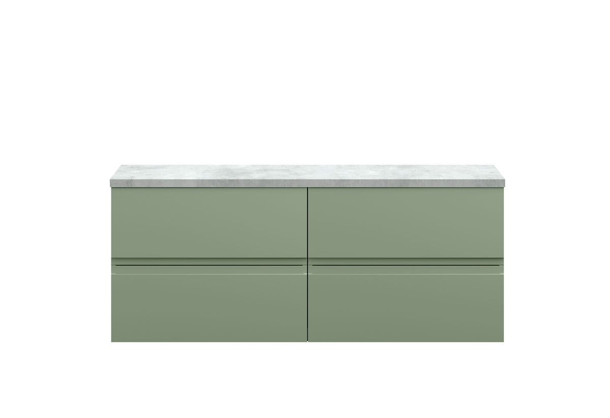 Hudson Reed Urban 1200mm 4 Drawer Wall Hung Vanity Unit With Bellato Grey Worktop