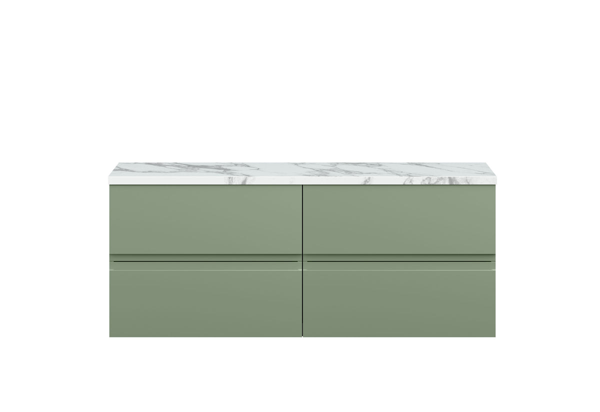 Hudson Reed Urban 1200mm 4 Drawer Wall Hung Vanity With Carrara Laminate Worktop