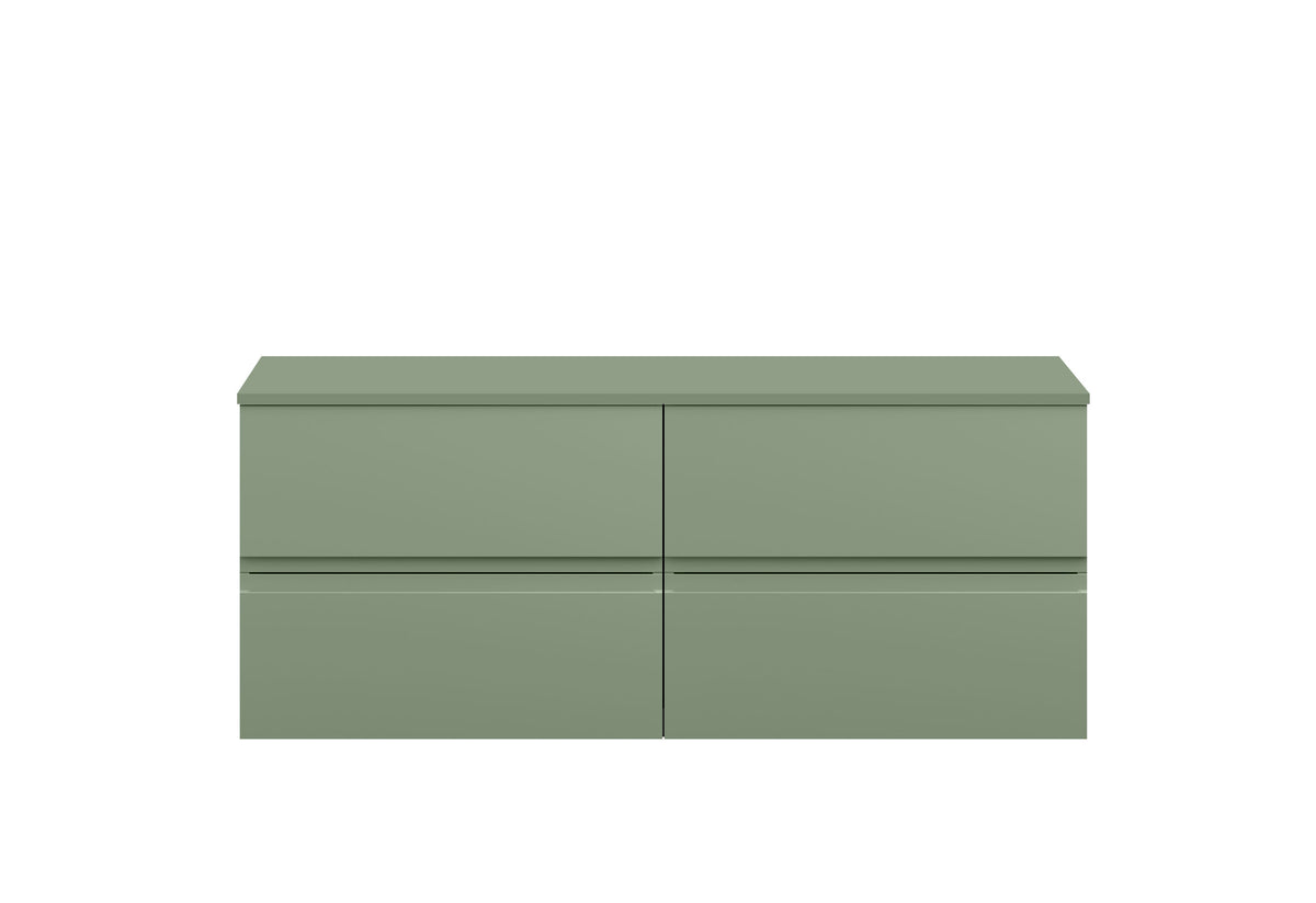 Hudson Reed Urban 1200mm 4 Drawer Wall Hung Vanity Unit With Co-ordinating Worktop