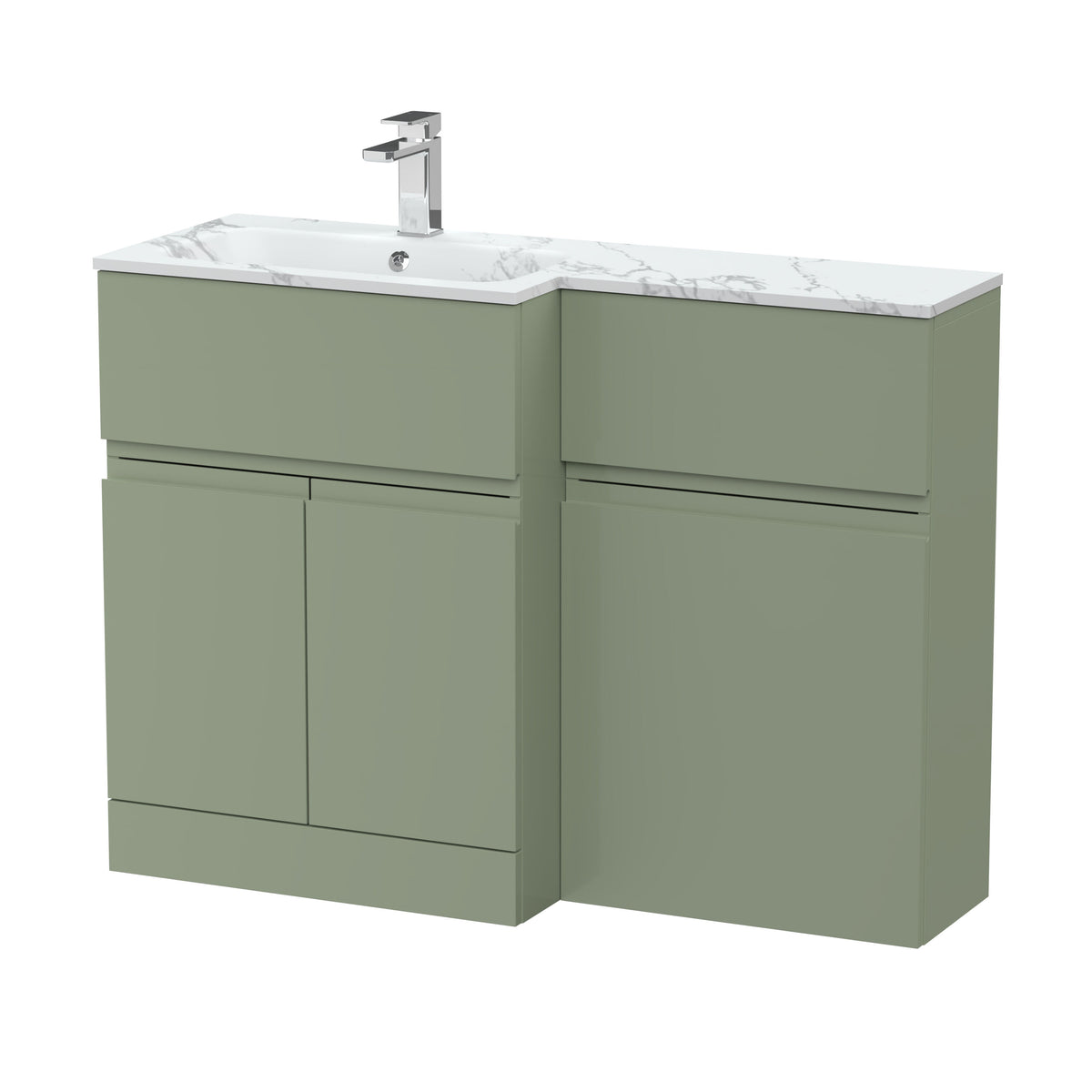 Hudson Reed Urban 1100mm Left-Hand 2 Door Floor Standing Combination Unit With Stone Basin