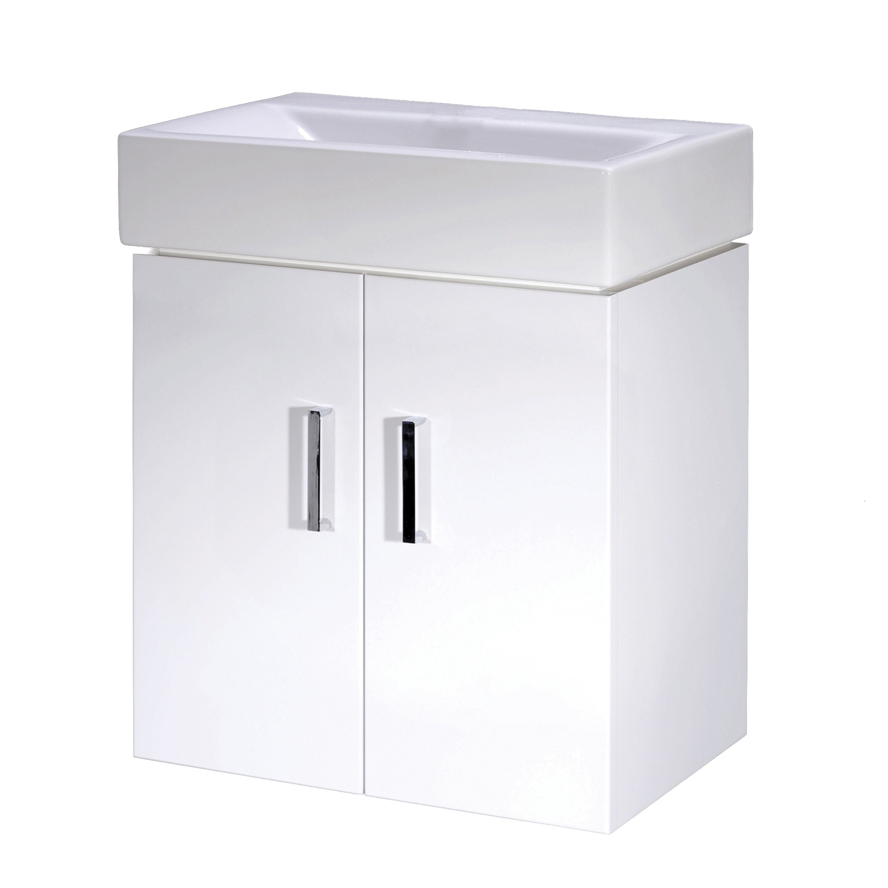nuie Mayford 450mm Gloss White 2 Door Wall Hung Vanity Unit