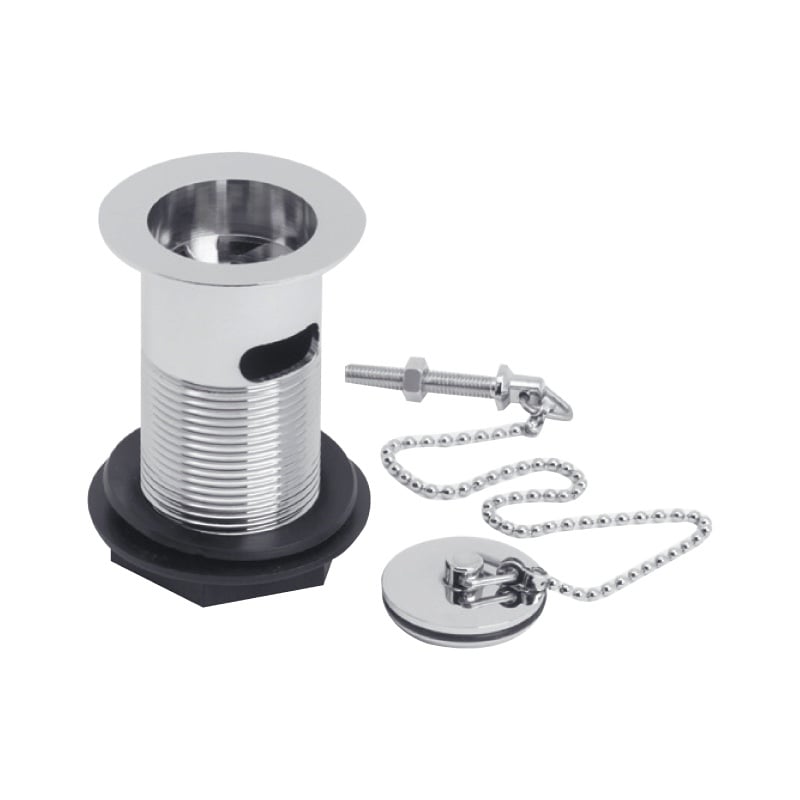 Basin Waste CP with Metal Plug & Plastic Backnut slotted - WAS001 - WAS001 2