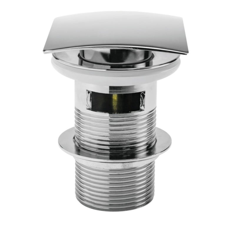 Square Push Button Basin Waste CP (Slotted) - WAS036