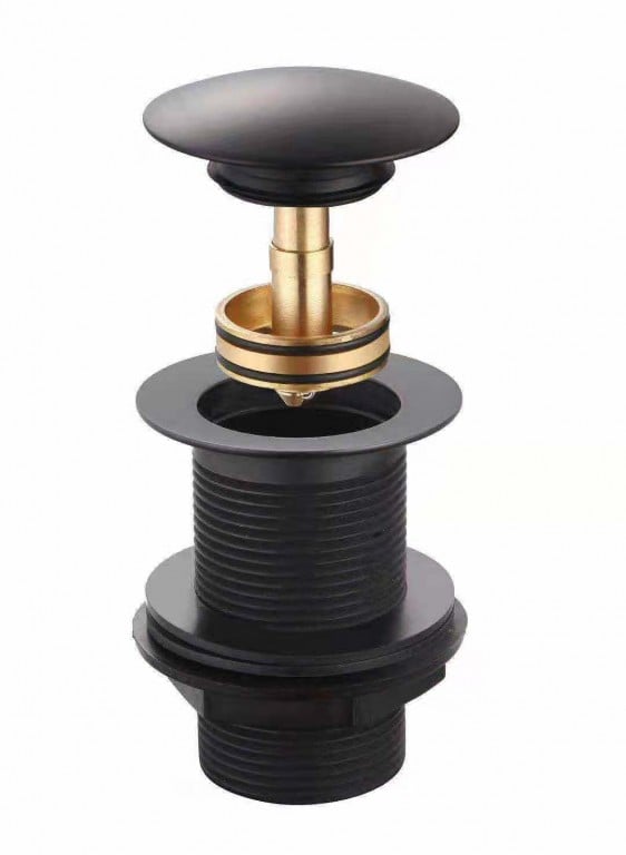 Easyclean Basin Clicker Waste (Unslotted) Matt Black - WAS041