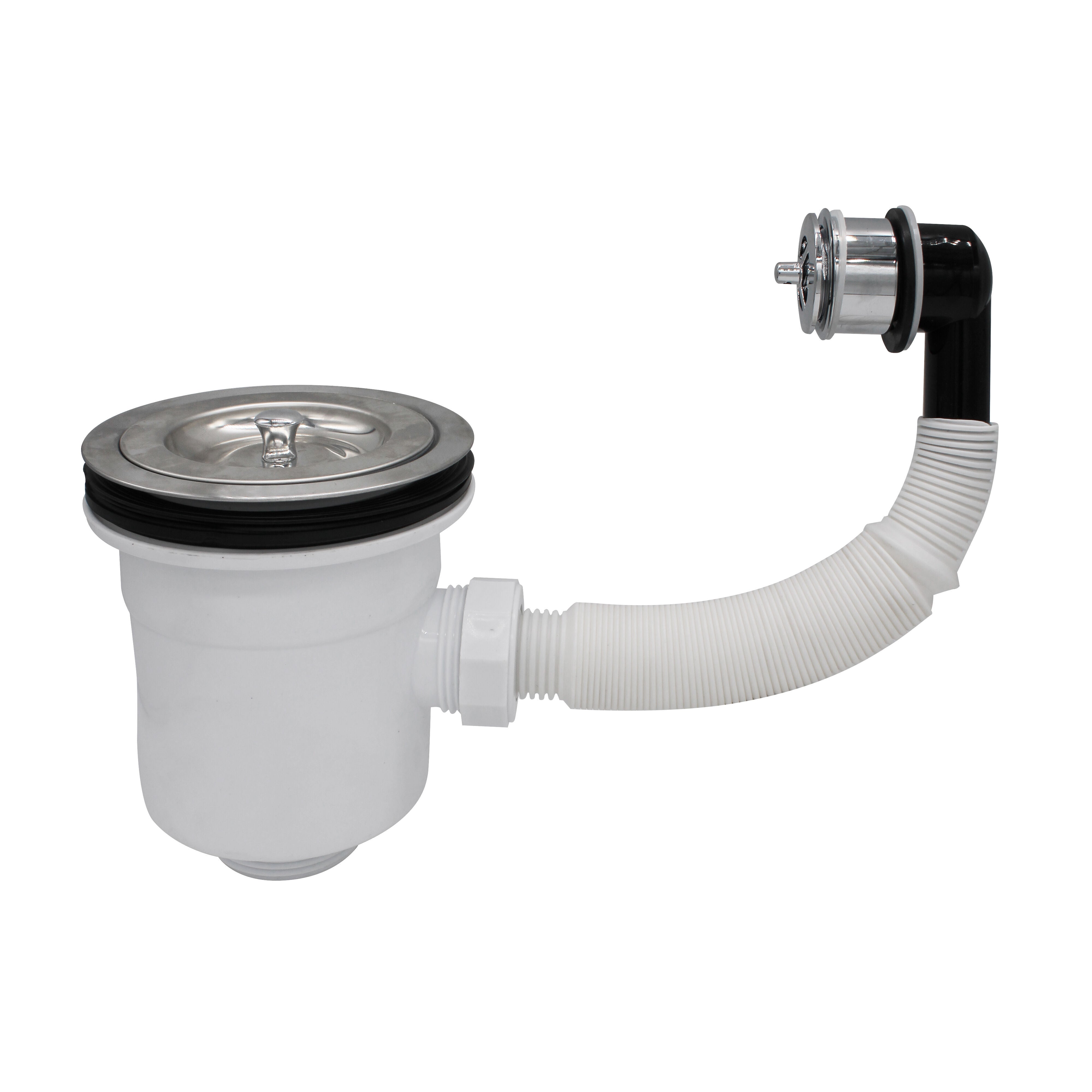 nuie Polished Stainless Steel Basket Strainer Sink Waste