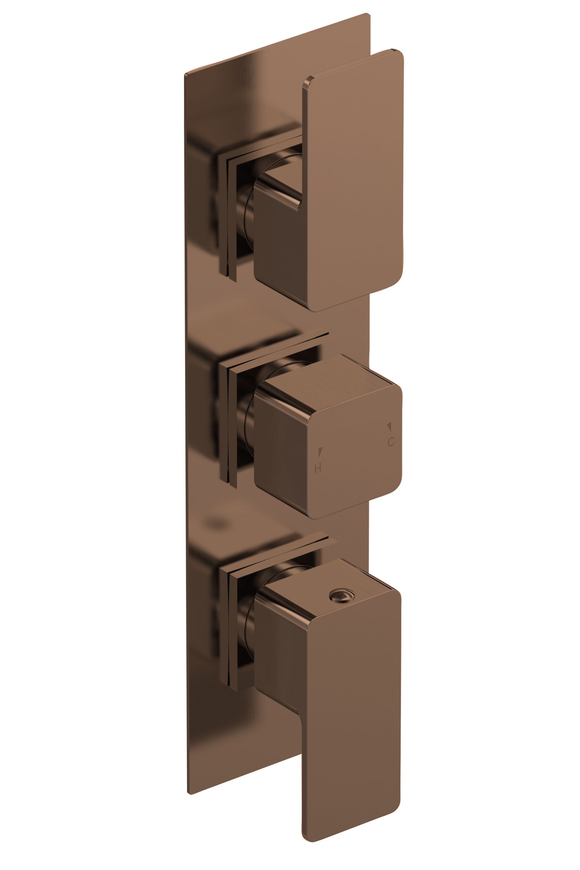 nuie Windon Brushed Brass Triple Thermostatic Shower Valve With Diverter