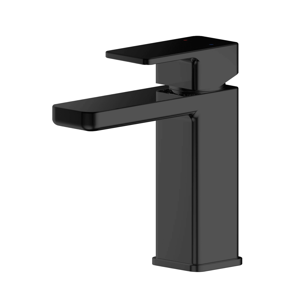 nuie Windon Matt Black Mono Basin Mixer With Push Button Waste