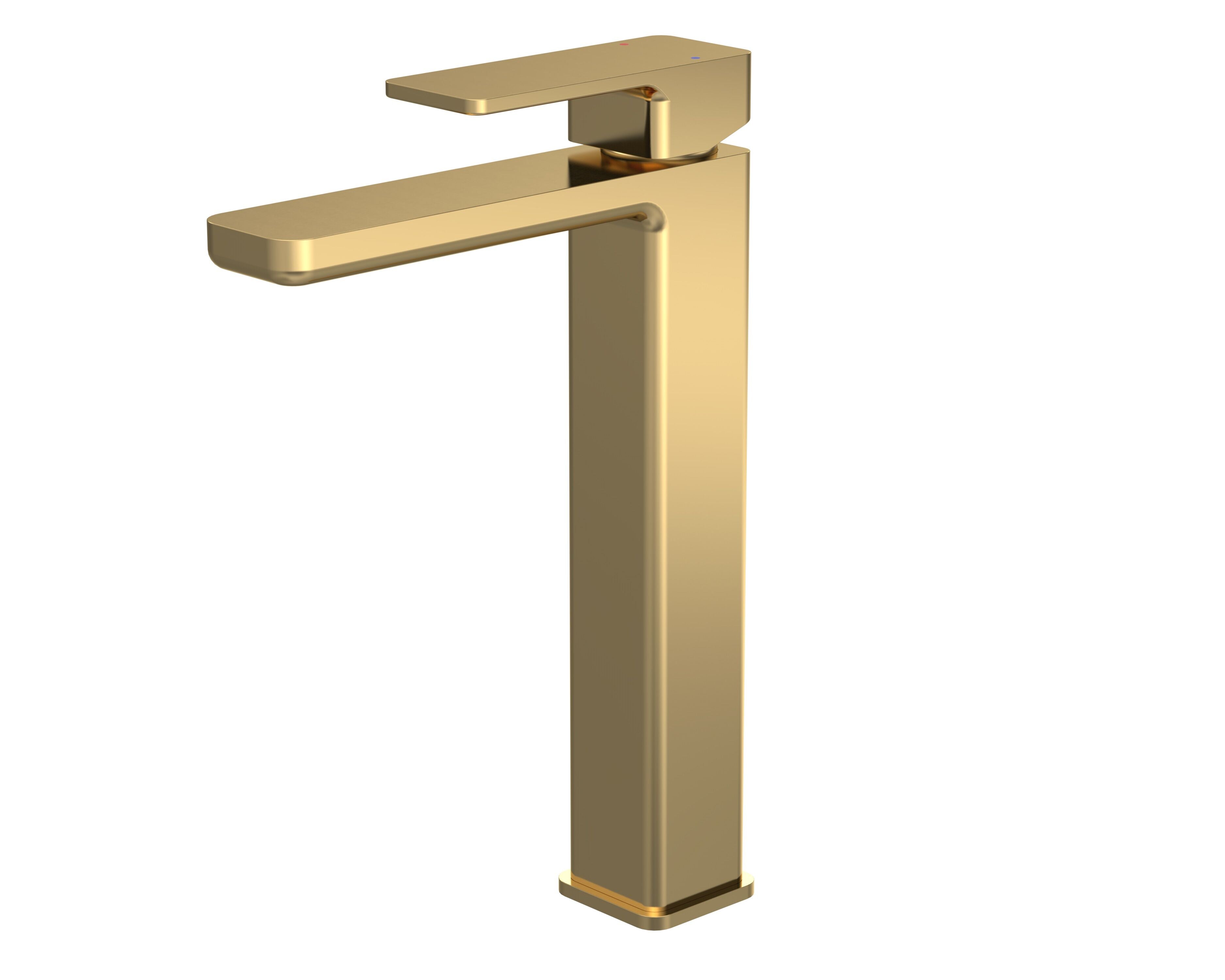 nuie Windon Brushed Brass High Rise Mono Basin Mixer
