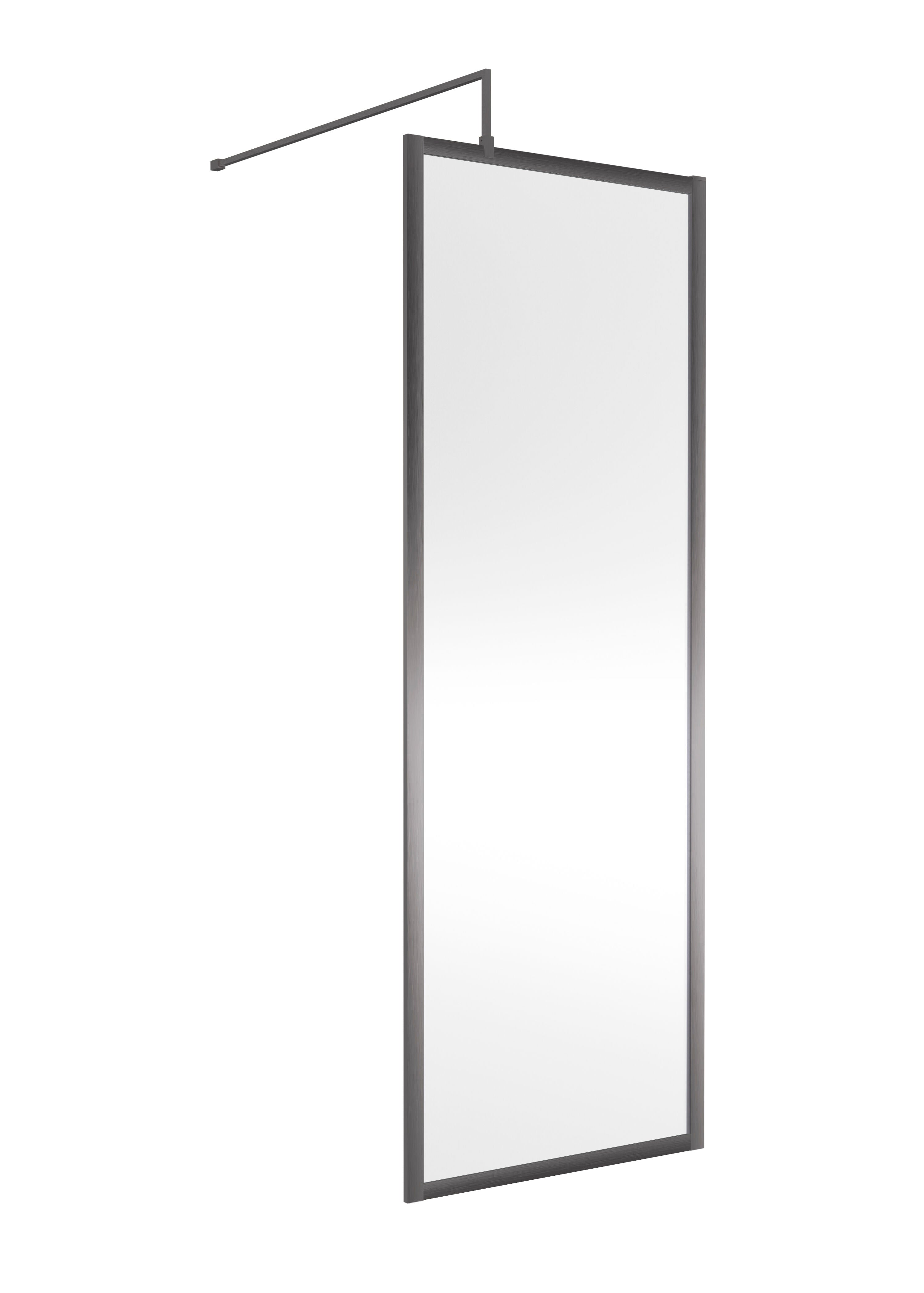 nuie 700mm Brushed Pewter Wetroom Panel