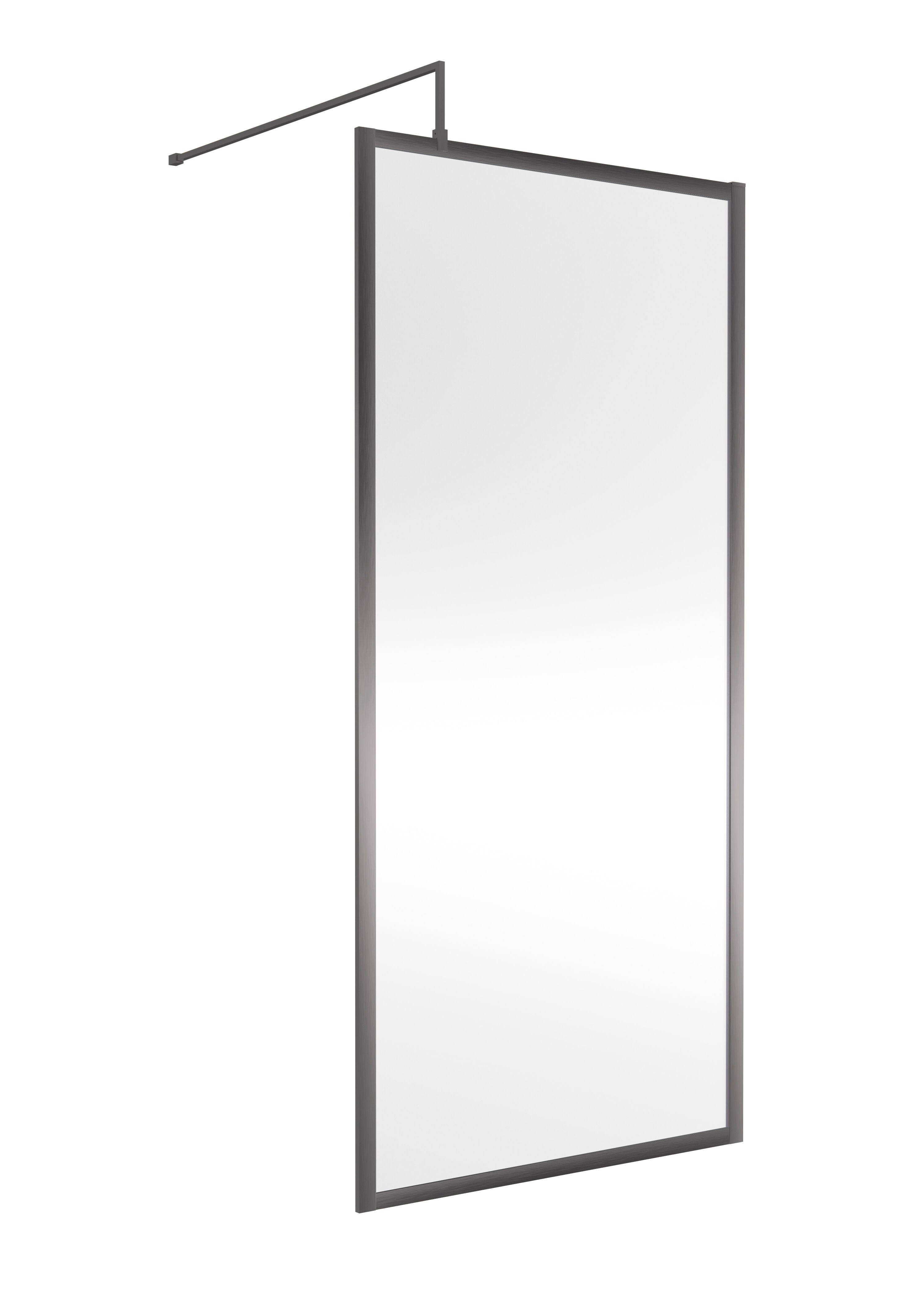 nuie 900mm Brushed Pewter Wetroom Panel