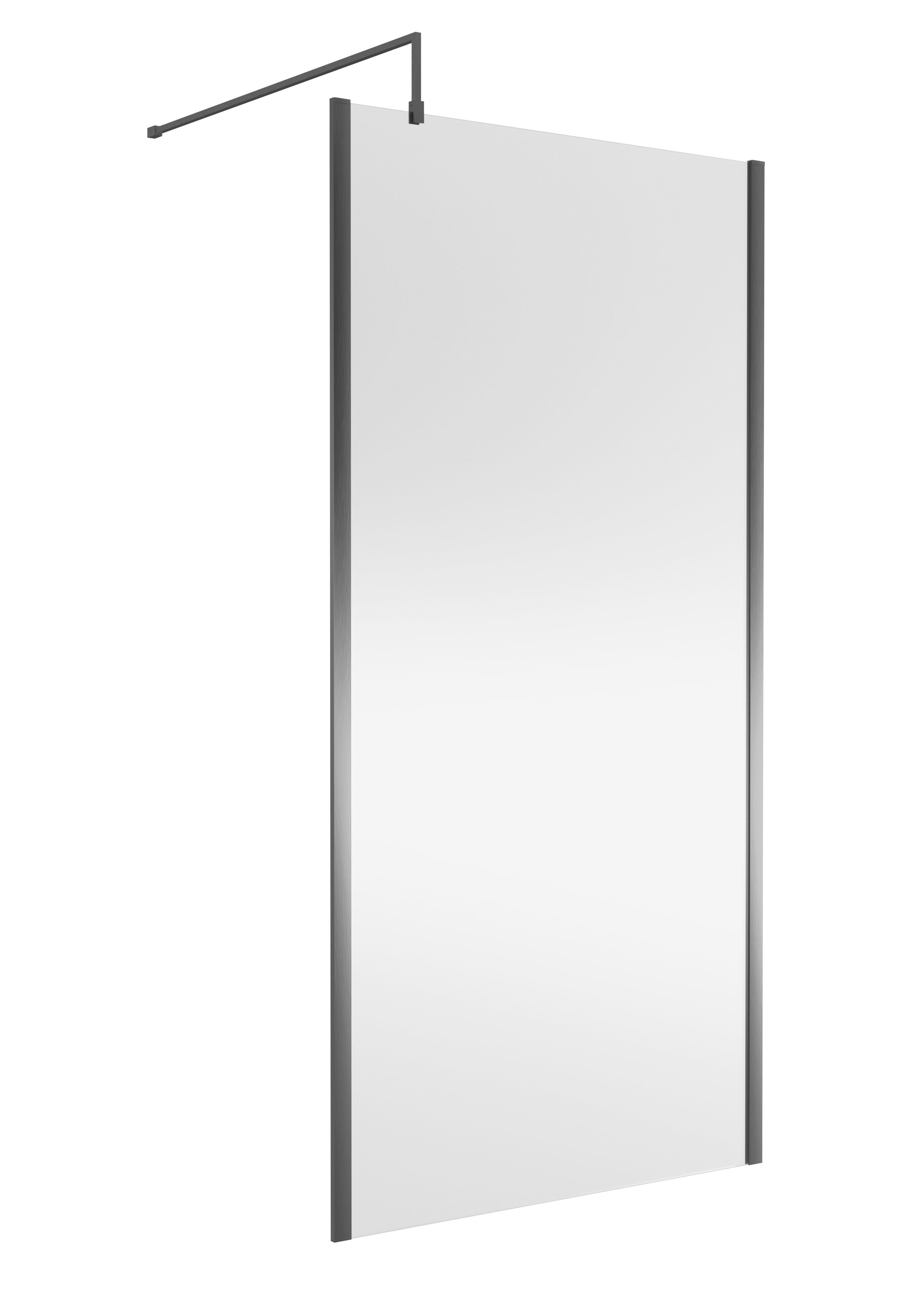 nuie 1000mm Brushed Pewter Outer Frame Wetroom Panel