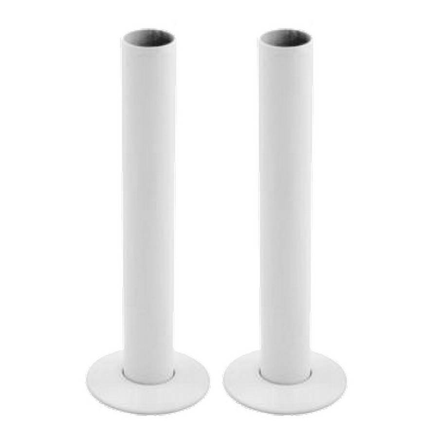 15mm Pipe and Rosettes White (Pair) - WT-PIPE01
