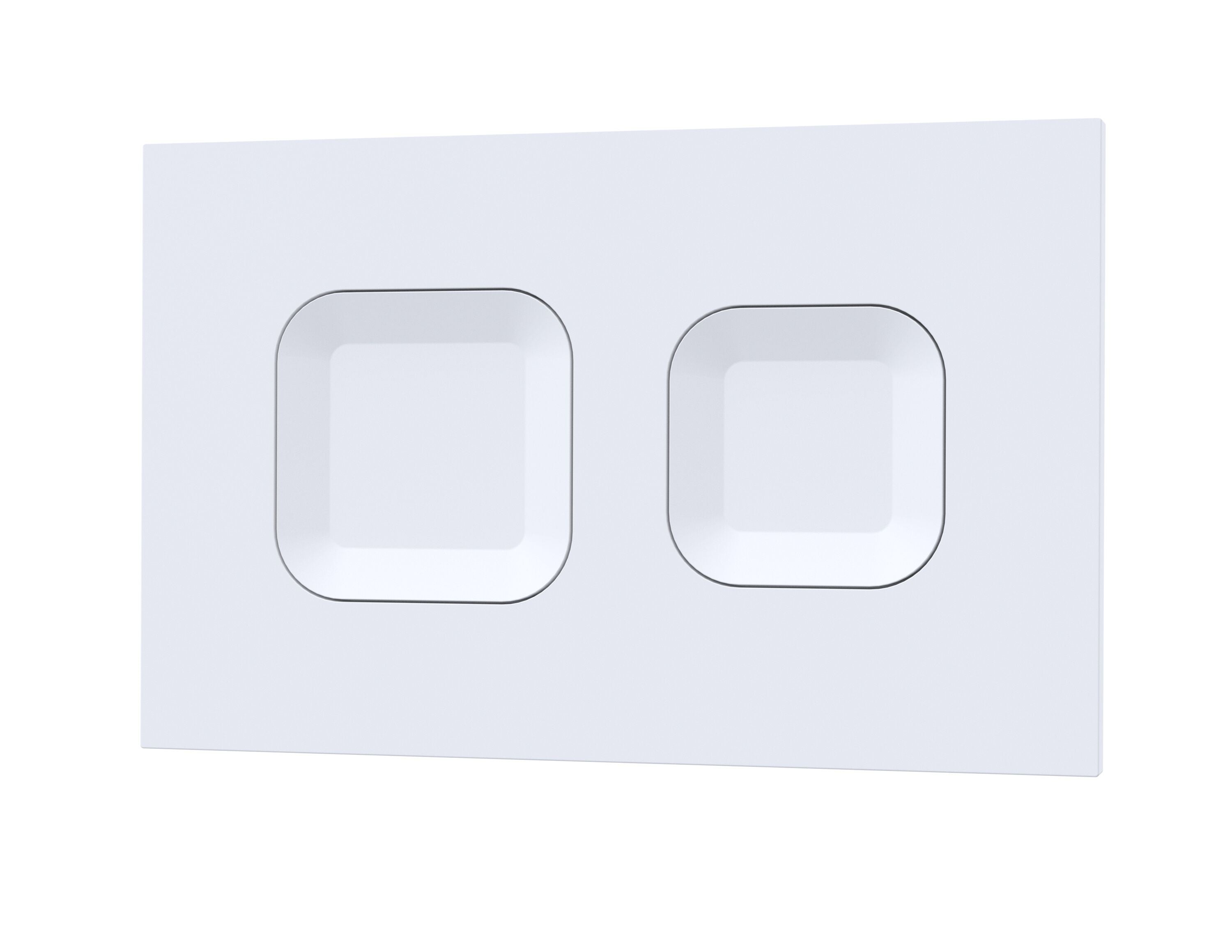 Square White Dual Flush Push Button