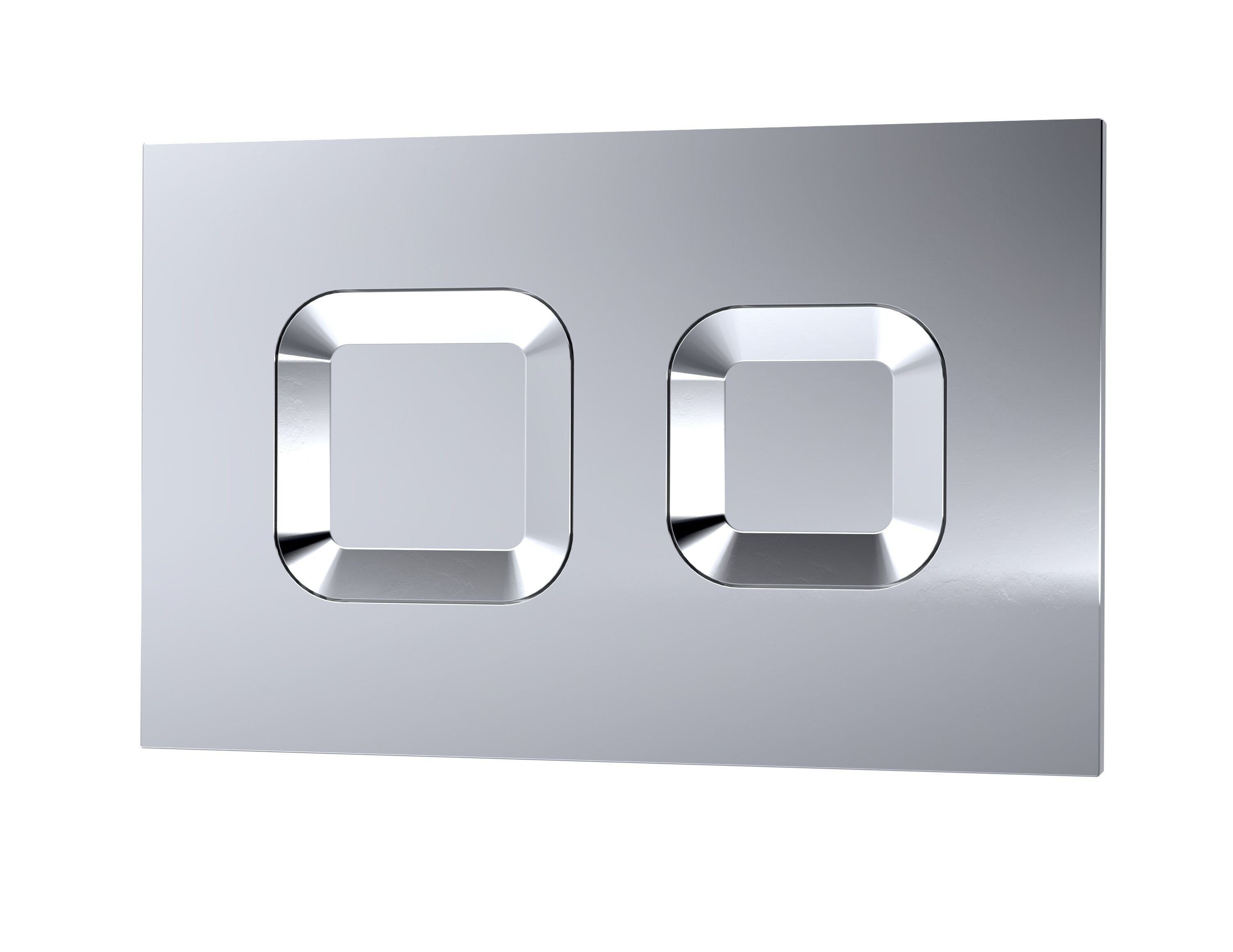 Square Chrome Dual Flush Push Button
