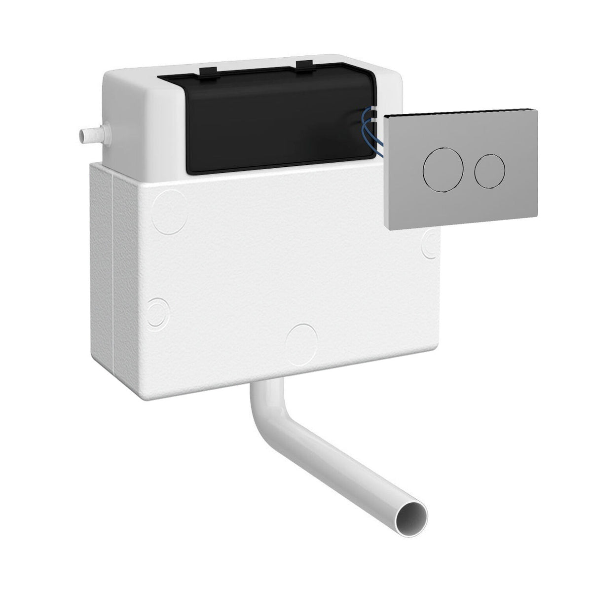 Hudson Reed Universal Access White Pneumatic Dual Flush Concealed Cistern with Round Dual Flush Button